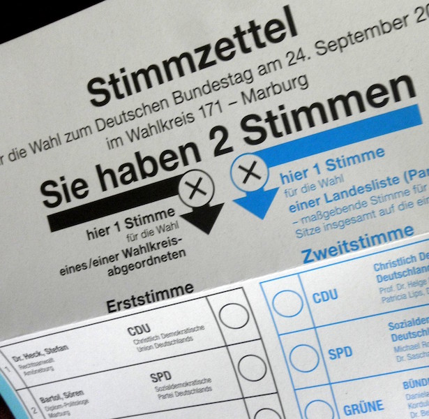 2017 German federal election Wahlzettel zur Bundestagswahl im WK 171